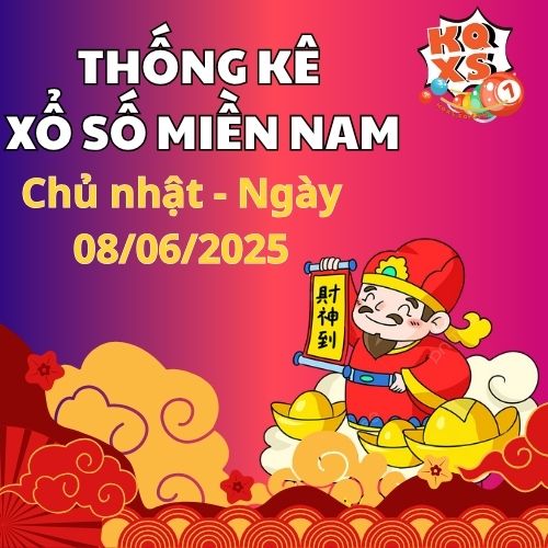 thống kê XSMN ngày 08/06/2025